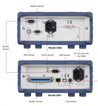 BK Precision BK2840 and BK2841 DC resistance meters - back panels