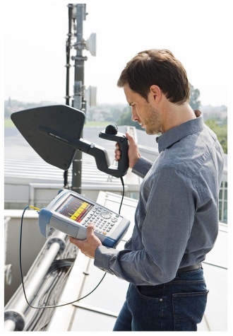 Rohde and Schwarz FSH series hand-held spectrum analyzer in the field